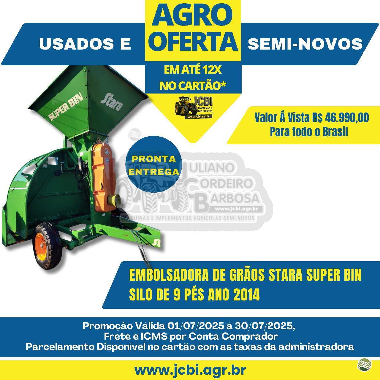 IMPLEMENTOS AGRICOLAS EMBUTIDORA EMBUTIDORA DE GRÃOS JCBi Máquinas e Implementos Agrícolas MARACAJU MATO GROSSO DO SUL MS